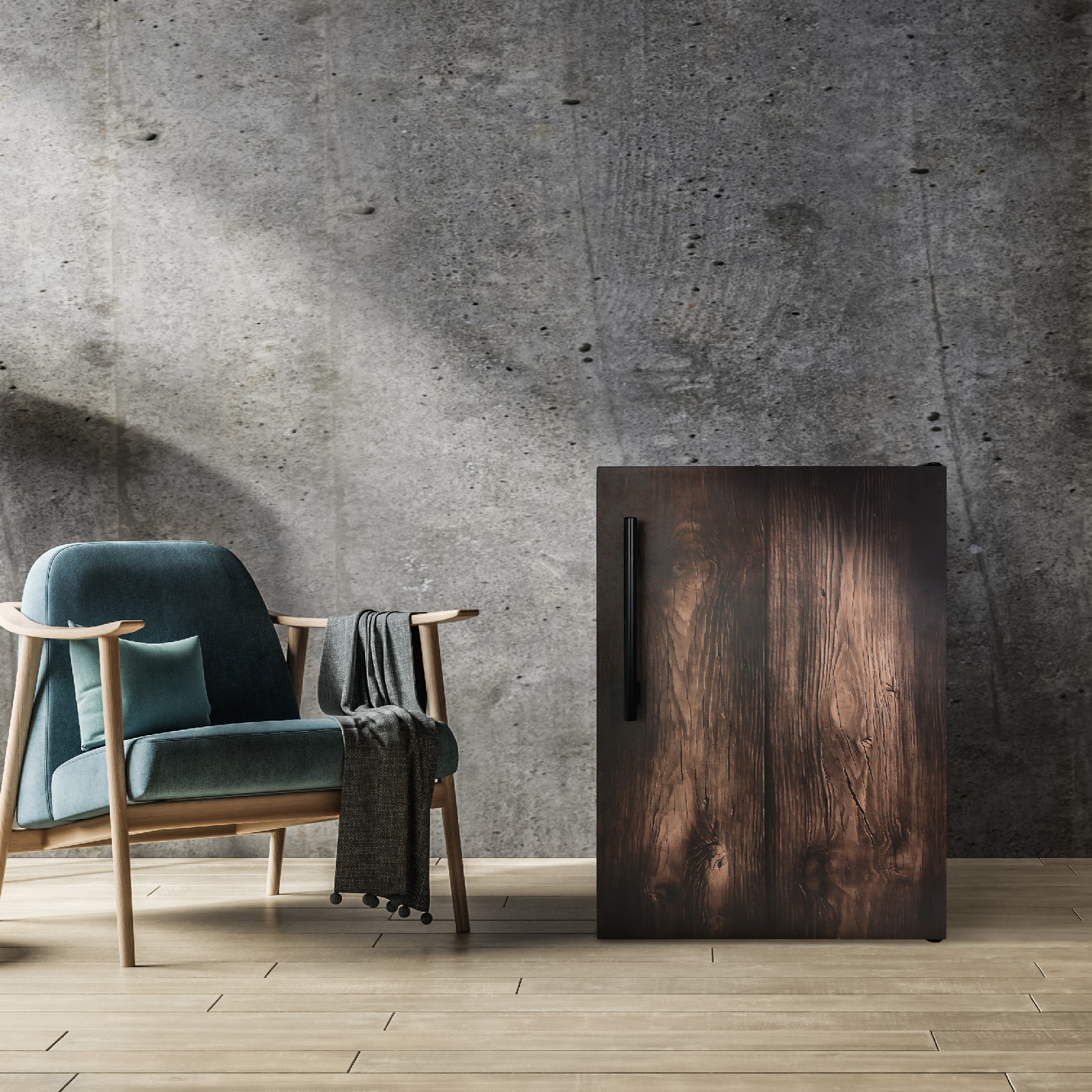 Hanx122Lダークウッド直冷式 冷蔵庫HH-RC22120DW 2023年製 122L 直冷式